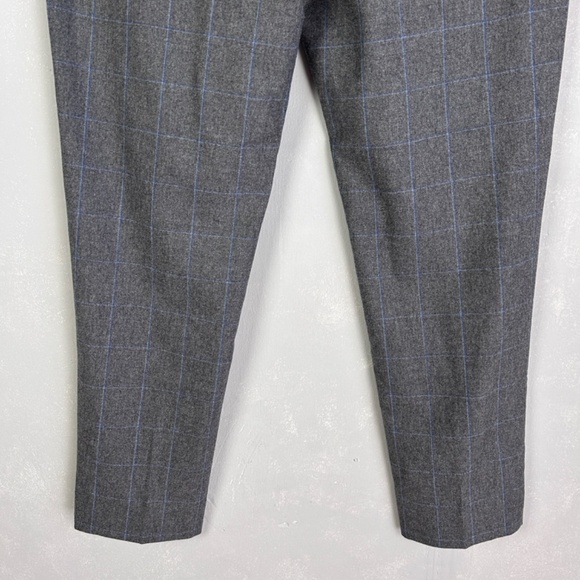 Saks Fifth Avenue men’s size 36 x 31 wool dress pants slim leg gray blue plaid - Picture 8 of 15